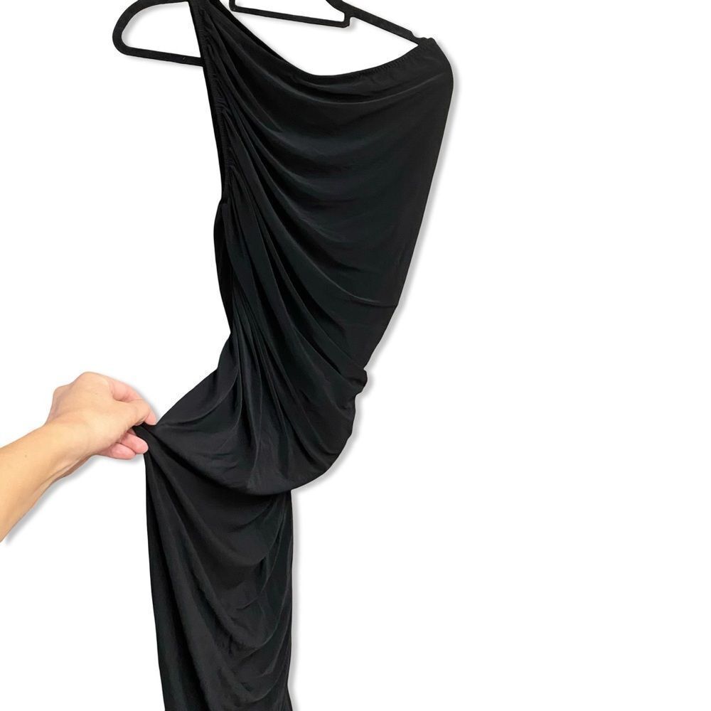 Norma Kamali Black One-Shoulder Dress Diana Gown Revolve NWT M - Picture 7 of 10